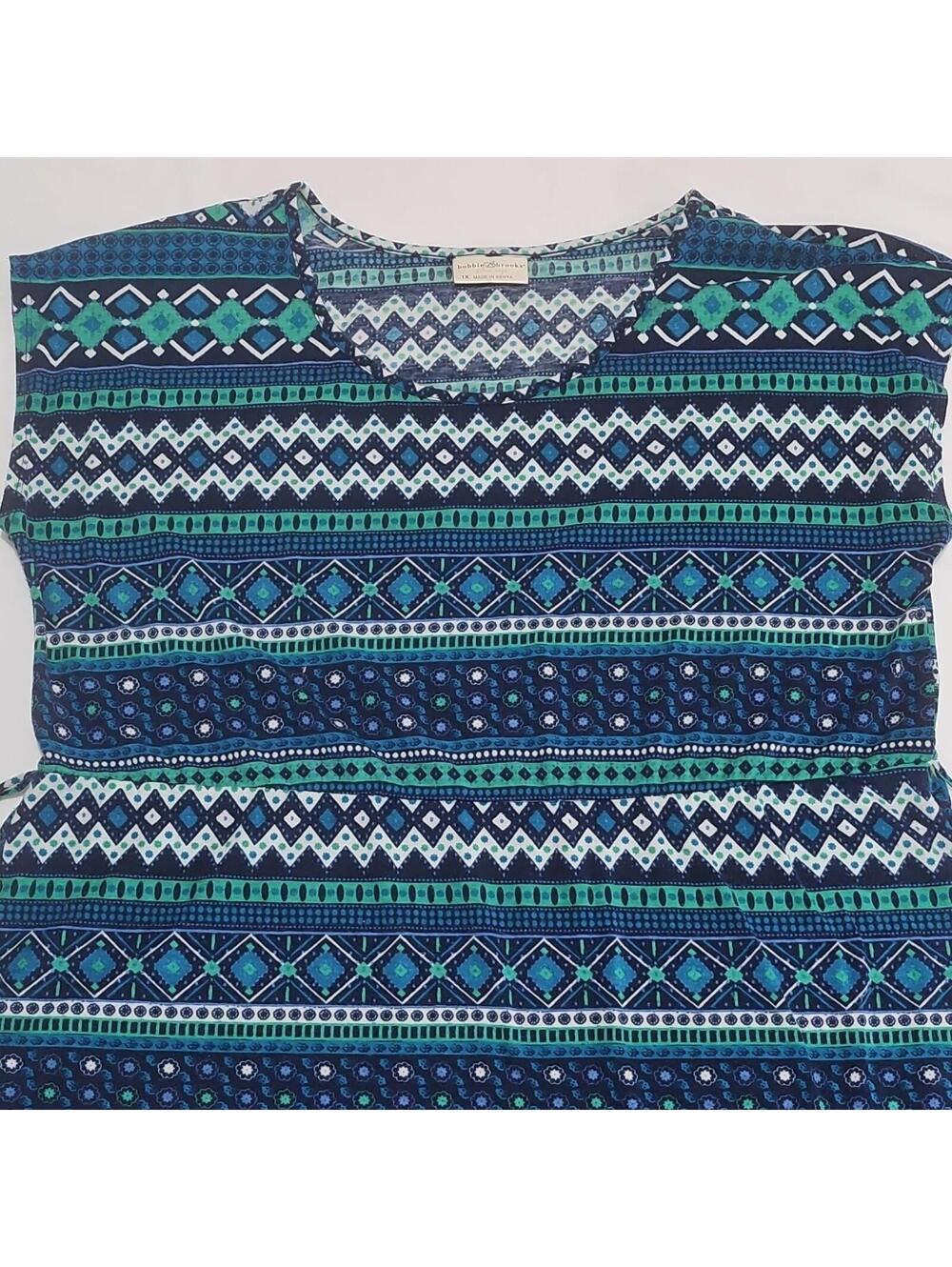 Bobbie Brooks Women's Plus 1X Geometric Shift Knit   0112 Knee-Length Stretch